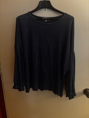 C'est La Vie Blue XL Heathered Top